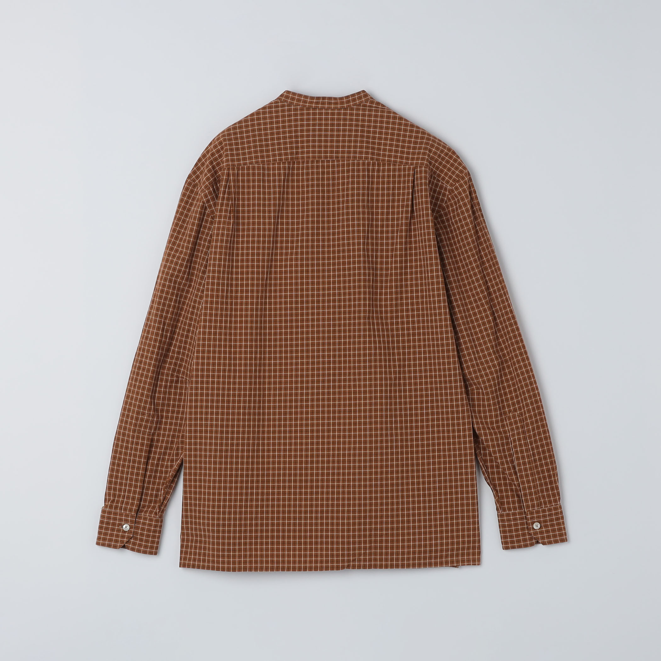 【SHIPS別注】Salvatore Piccolo: チェック プルオーバー バンドカラー シャツ