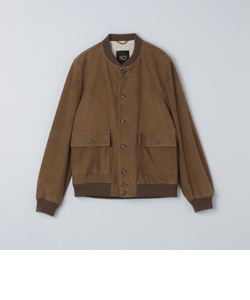 フェード ジップ ブルゾン BROWN YOKO SAKAMOTO - 【残り一点】Zip Blouson(NUBUCK LEATHER