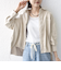 〈手洗い可能〉ポリエステル スエード 裾 ドロスト シャツ 羽織
