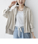 〈手洗い可能〉ポリエステル スエード 裾 ドロスト シャツ 羽織