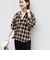 【WEB限定】〈洗濯機可能〉オンブレチェック ギャザー シャツ 羽織