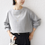 コットン 天竺 ラウンド ヘム 袖 リブ カットソー