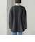 セミ 梳毛 配色 リバーシブル ノーカラー ショート コート