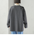 セミ 梳毛 配色 リバーシブル ノーカラー ショート コート