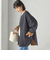 《予約》セミ 梳毛 配色 リバーシブル ノーカラー ショート コート
