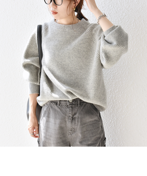 予約》SHIPS any:〈手洗い可能〉AQUA カシミヤ ミックス