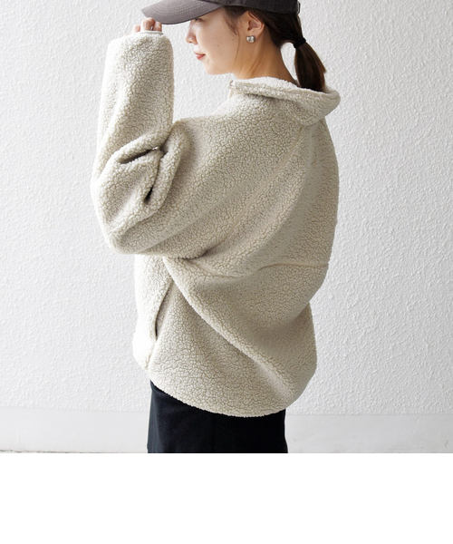 新品ships ボアハーフジップ洗濯可能 予約》SHIPS any:〈洗濯機可能〉ボア フリース ハーフジップ