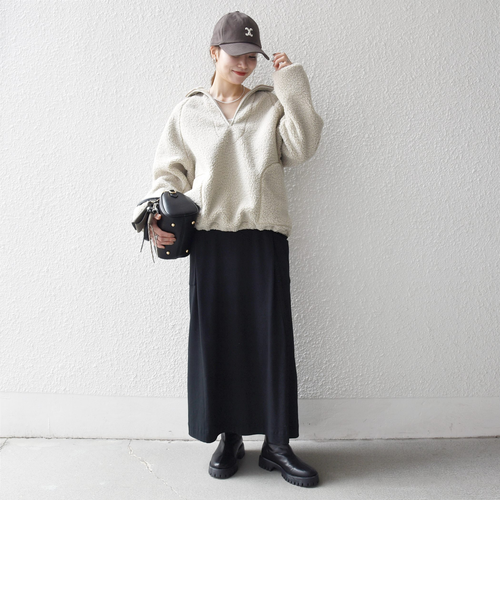 新品ships ボアハーフジップ洗濯可能 予約》SHIPS any:〈洗濯機可能〉ボア フリース ハーフジップ