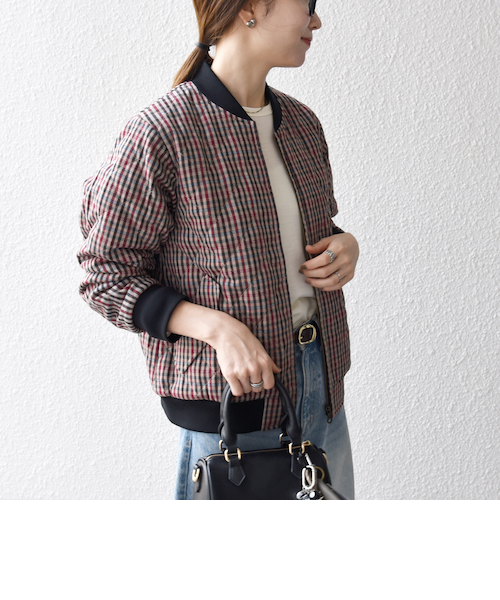 SHIPS any: キルティング チェック バーシティ ブルゾン｜シップスの