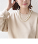 《予約》【WEB限定】〈手洗い可能〉パール調 ネックレス チャーム 付 ドルマン スウェット