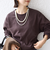 《予約》【WEB限定】〈手洗い可能〉パール調 ネックレス チャーム 付 ドルマン スウェット