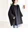 quaranciel: スライバー ウール ミックス ノーカラー ケープ ハーフ コート