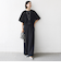 《予約》little black:〈手洗い可能〉パール 釦 フリル チュール 半袖 ブラウス