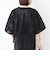 《予約》little black:〈手洗い可能〉パール 釦 フリル チュール 半袖 ブラウス