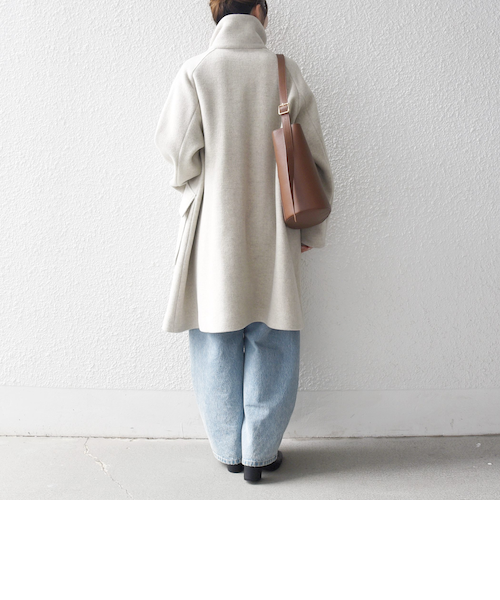 SHIPS any: カシミヤ ミックス スタンドカラー ミドル コート