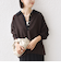《予約》【WEB限定】〈手洗い可能〉サイド スリット ゴールド 釦 ポロ ニット