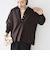 《予約》【WEB限定】〈手洗い可能〉サイド スリット ゴールド 釦 ポロ ニット