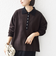 《予約》【WEB限定】〈手洗い可能〉サイド スリット ゴールド 釦 ポロ ニット