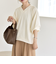 《予約》quaranciel:〈手洗い可能〉ケーブル ジャージー Vネック プルオーバー