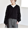 《予約》quaranciel:〈手洗い可能〉ケーブル ジャージー Vネック プルオーバー
