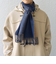 SHIPS any: サープラスヤーン ウール カシミヤ リバーシブル パネル マフラー◇