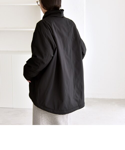 quaranciel:〈撥水加工〉中綿 スタンドカラー ダブル ジップ