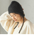 《予約》perah: ブローチ 付 イヤー フラップ ラメ ニット キャップ
