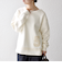 《予約》SHIPS any:〈洗濯機可能〉裏起毛 パールモチーフ 刺繍 ワイド スウェット