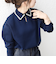 《予約》SHIPS any:〈手洗い可能〉パールモチーフ スキッパー カラー ニット プルオーバー