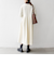 《予約》SHIPS any:〈手洗い可能〉ジャカード ウエスト タック ノーカラー ワンピース［NAVY BLUE］