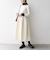 《予約》SHIPS any:〈手洗い可能〉ジャカード ウエスト タック ノーカラー ワンピース［NAVY BLUE］