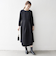 《予約》SHIPS any:〈手洗い可能〉ジャカード ウエスト タック ノーカラー ワンピース［NAVY BLUE］