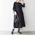《予約》SHIPS any:〈手洗い可能〉ジャカード ウエスト タック ノーカラー ワンピース［NAVY BLUE］