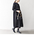 《予約》SHIPS any:〈手洗い可能〉ジャカード ウエスト タック ノーカラー ワンピース［NAVY BLUE］