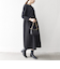 《予約》SHIPS any:〈手洗い可能〉ジャカード ウエスト タック ノーカラー ワンピース［NAVY BLUE］