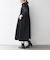 《予約》SHIPS any:〈手洗い可能〉ジャカード ウエスト タック ノーカラー ワンピース［NAVY BLUE］