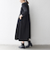 《予約》SHIPS any:〈手洗い可能〉ジャカード ウエスト タック ノーカラー ワンピース［NAVY BLUE］