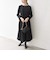《予約》SHIPS any:〈手洗い可能〉ジャカード ウエスト タック ノーカラー ワンピース［NAVY BLUE］