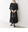 《予約》SHIPS any:〈手洗い可能〉ジャカード ウエスト タック ノーカラー ワンピース［NAVY BLUE］