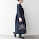 《予約》SHIPS any:〈手洗い可能〉ジャカード ウエスト タック ノーカラー ワンピース［NAVY BLUE］