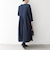《予約》SHIPS any:〈手洗い可能〉ジャカード ウエスト タック ノーカラー ワンピース［NAVY BLUE］