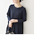 《予約》SHIPS any:〈手洗い可能〉ジャカード ウエスト タック ノーカラー ワンピース［NAVY BLUE］