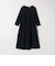 《予約》SHIPS any:〈手洗い可能〉ジャカード ウエスト タック ノーカラー ワンピース［NAVY BLUE］