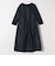 《予約》SHIPS any:〈手洗い可能〉ジャカード ウエスト タック ノーカラー ワンピース［NAVY BLUE］