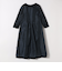 《予約》SHIPS any:〈手洗い可能〉ジャカード ウエスト タック ノーカラー ワンピース［NAVY BLUE］