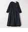 《予約》SHIPS any:〈手洗い可能〉ジャカード ウエスト タック ノーカラー ワンピース［NAVY BLUE］