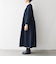 《予約》SHIPS any:〈手洗い可能〉ジャカード ウエスト タック ノーカラー ワンピース［NAVY BLUE］