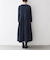 《予約》SHIPS any:〈手洗い可能〉ジャカード ウエスト タック ノーカラー ワンピース［NAVY BLUE］