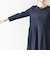 《予約》SHIPS any:〈手洗い可能〉ジャカード ウエスト タック ノーカラー ワンピース［NAVY BLUE］
