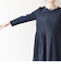 《予約》SHIPS any:〈手洗い可能〉ジャカード ウエスト タック ノーカラー ワンピース［NAVY BLUE］